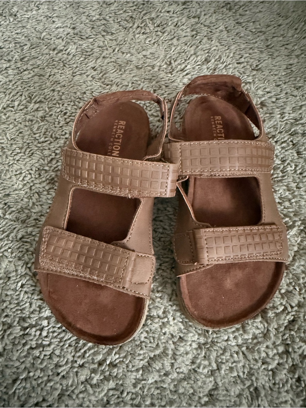 Kenneth Cole Reaction Brown Kids Adjustable Double-Strap Sandals